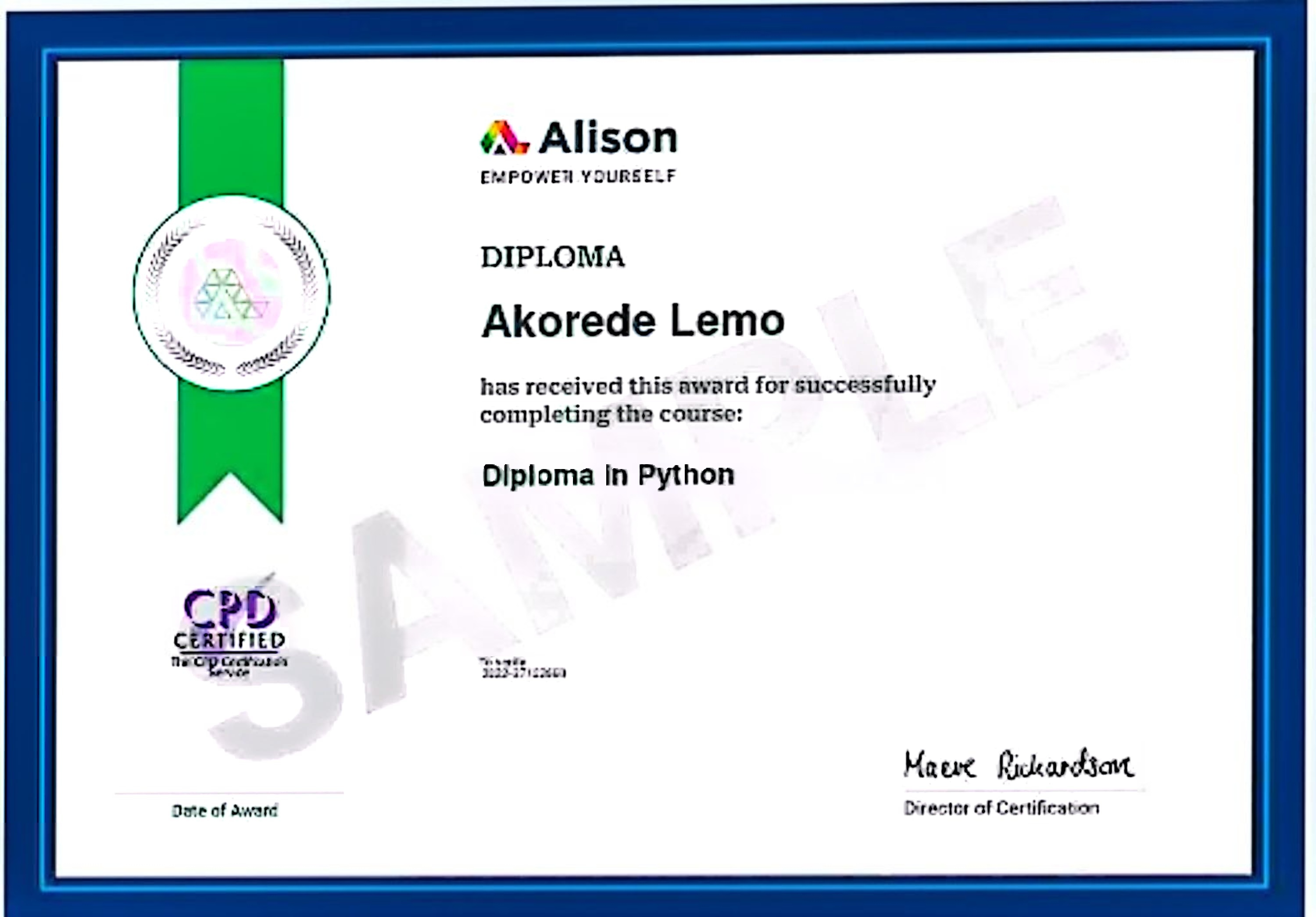 Certificate 1